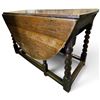 Image 1 : Oak Gateleg Drop Leaf Table w Turned Legs 49.5x29.5x.23" Folded