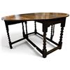 Image 2 : Oak Gateleg Drop Leaf Table w Turned Legs 49.5x29.5x.23" Folded