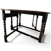 Image 3 : Oak Gateleg Drop Leaf Table w Turned Legs 49.5x29.5x.23" Folded