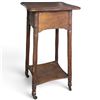 Image 1 : Antique Wooden Side Table w Turned Legs & Casters 16x14x23"