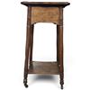 Image 2 : Antique Wooden Side Table w Turned Legs & Casters 16x14x23"