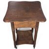 Image 3 : Antique Wooden Side Table w Turned Legs & Casters 16x14x23"