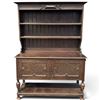 Image 1 : Wooden Court Cupboard W Shelves & Cabinet Doors 54x18.5x75"