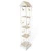 Image 1 : White Metal/Wood Shelving Unit w Scrollwork & Triangular Roof 8.5x8x46.5"