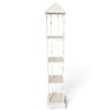 Image 2 : White Metal/Wood Shelving Unit w Scrollwork & Triangular Roof 8.5x8x46.5"