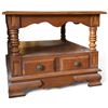 Image 1 : Wooden Side Table w Turned Legs & Two Drawers 24x28x19"