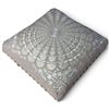 Image 2 : Square Embroidered Footstool w Wooden Legs 16.5x16.5x10"
