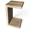 Image 1 : Modern Wooden Side Table w Grooved Top 14x14x24"