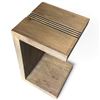 Image 2 : Modern Wooden Side Table w Grooved Top 14x14x24"