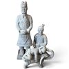 Image 1 : Set of Stone-Like Garden Sculptures Terracotta Warrior Sculptures & Elephant Tallest is 46"