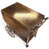 Image 2 : Vintage Wooden Drop-Leaf Tea Cart w Wheels