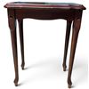 Image 1 : Miniature Dark Wooden Side Table w Curved Legs 13x9x16"