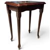 Image 2 : Miniature Dark Wooden Side Table w Curved Legs 13x9x16"