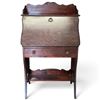 Image 1 : Antique Dark Wood Secretary Desk w Keyhole & Compartments 27.5x14.5x45.5"