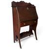 Image 3 : Antique Dark Wood Secretary Desk w Keyhole & Compartments 27.5x14.5x45.5"