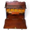 Image 6 : Antique Dark Wood Secretary Desk w Keyhole & Compartments 27.5x14.5x45.5"