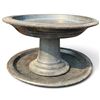 Image 3 : Wooden Pedestal & Flat Platter Set, Rustic Finish 18" Diameter