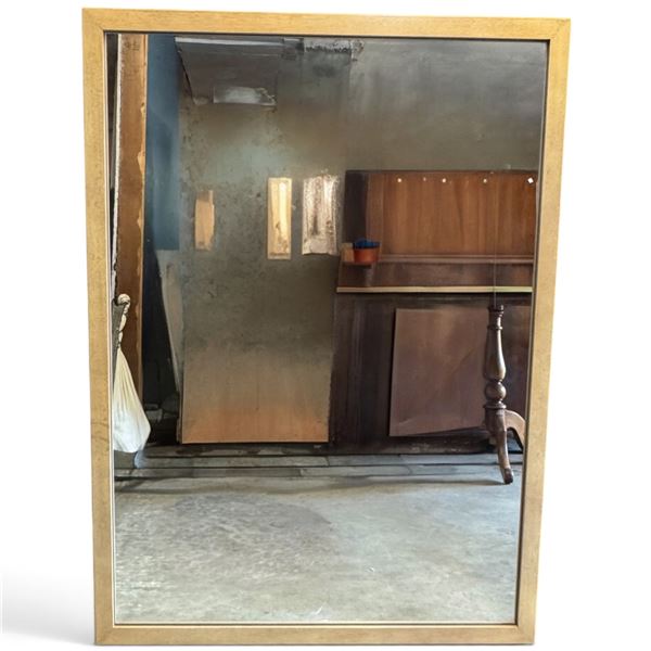 Large Rectangular Mirror w Wooden Frame & Aged Surface 32.5x45"