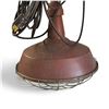 Image 1 : Industrial Hanging Light Fixture w Metal Cage 16" Diameter