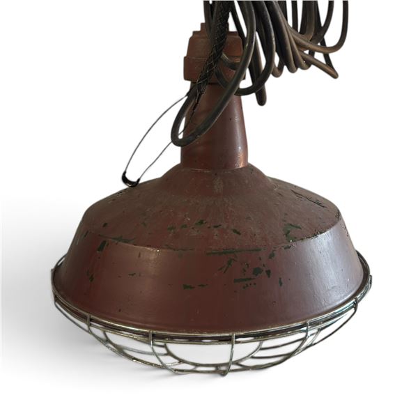 Industrial Pendant Light w Metal Cage 16" Diameter