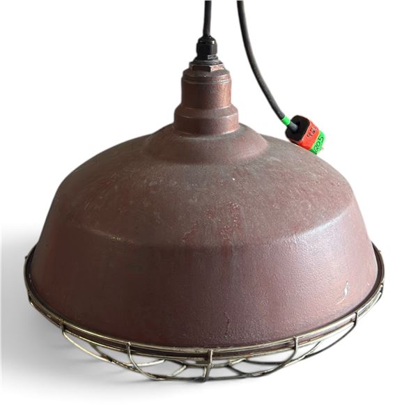 Industrial Hanging Light w Metal Cage 16" Diameter