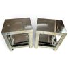 Image 2 : Pair of Mirrored Side Tables w Shelves 17x12.5x20.5"