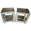 Image 3 : Pair of Mirrored Side Tables w Shelves 17x12.5x20.5"