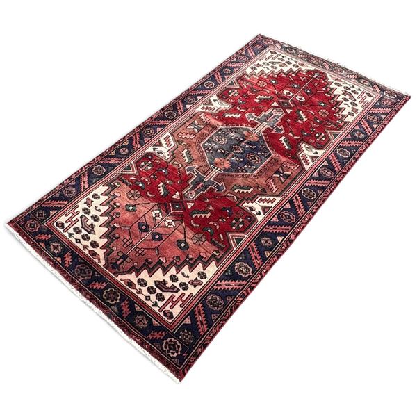 Zanjan Persian Wool Rug Geometric Design 7'6"x3'10"