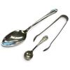 Image 1 : Vintage Sterling Silver Spoon, Salt Spoon & Birks Sterling Sugar Tongs (Total weight: 34 grams)