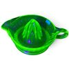 Image 2 : Vintage Large Uranium Glass Juicer * 6.5" diameter