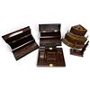 Image 2 : Group of 5 Wood Desk Items  - Majority are Bombay Company (2 Letter writing boxes, valet tray, desk