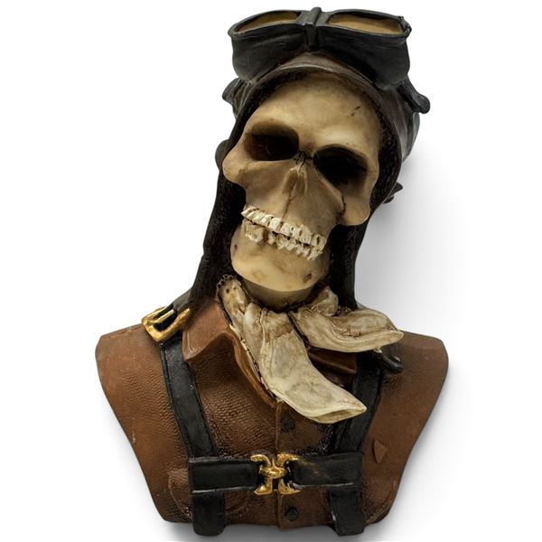 Skeleton Pilot Figurine  - 2" x 3" x 4" tall