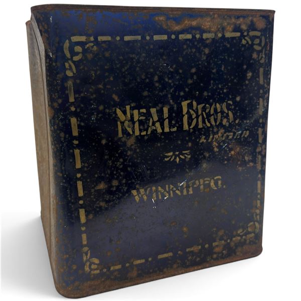 Vintage Neal Brothers, Winnipeg Tin - 9" x 9" x 10" tall