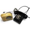 Image 2 : Black Rotary Dial Telephone & Yellow Telechron Clock