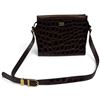 Image 1 : Brown Croc-Embossed Shoulder Bag by Gianfranco Ferré
