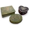 Image 1 : Incolay Stone Trinket Boxes w Relief Designs