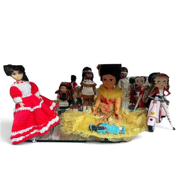 Assorted Dolls & Betty Boop on Pink Scooter