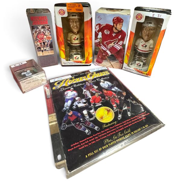 Michael Jordan Figurine, Canada Bobble Head Dolls, Hockey Greats Coin Set & Emery Edition