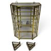 Image 1 : Glass Display Case & Two Triangle Glass Trinket Boxes
