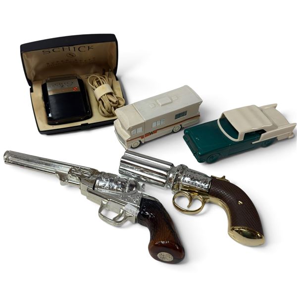 Schick Electric Razor, Toy Cap Guns & Avon Cars