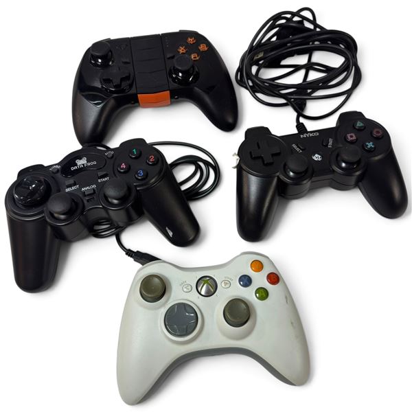 4 Assorted Game Controllers - MOGA, Microsoft, Data Frog and NYKO