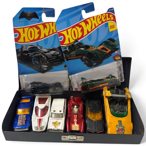 Hot Wheels Batman Superman & HW Drag Strip Cars w Assorted Diecast Vehicles