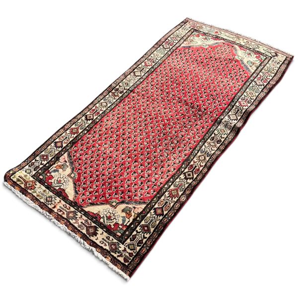 Hamedan Hand Knotted Wool Persian Rug Hand Knotted in Iran 6'9"x3'