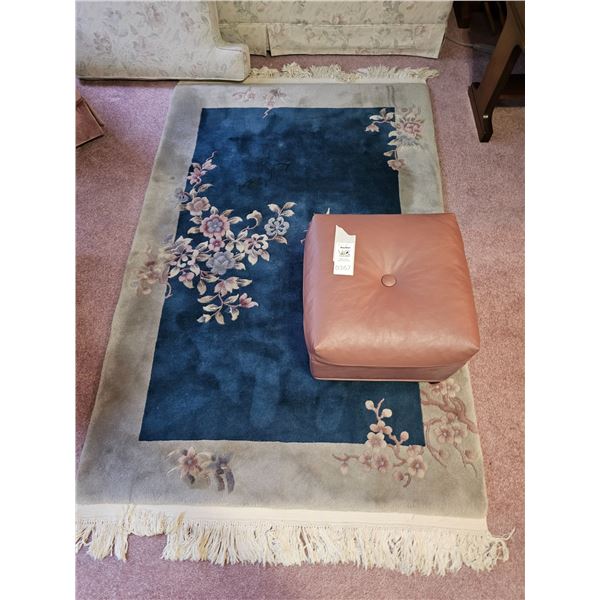 Wool Rug & Foot Stool B