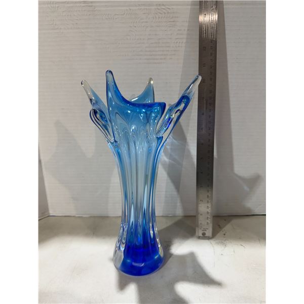 Blue glass vase