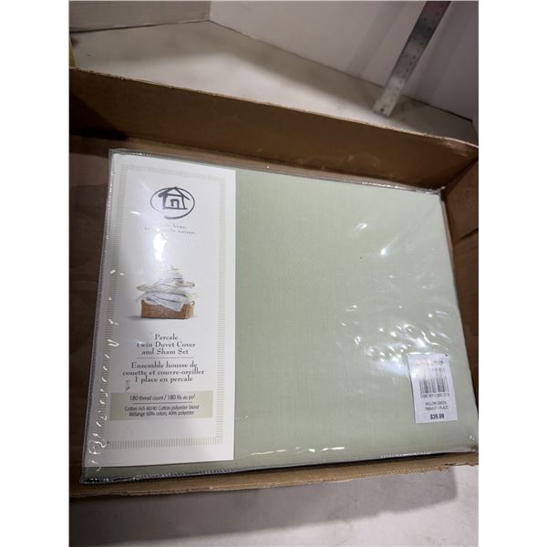 New, Willow Green, twin duvet cover and Sam set