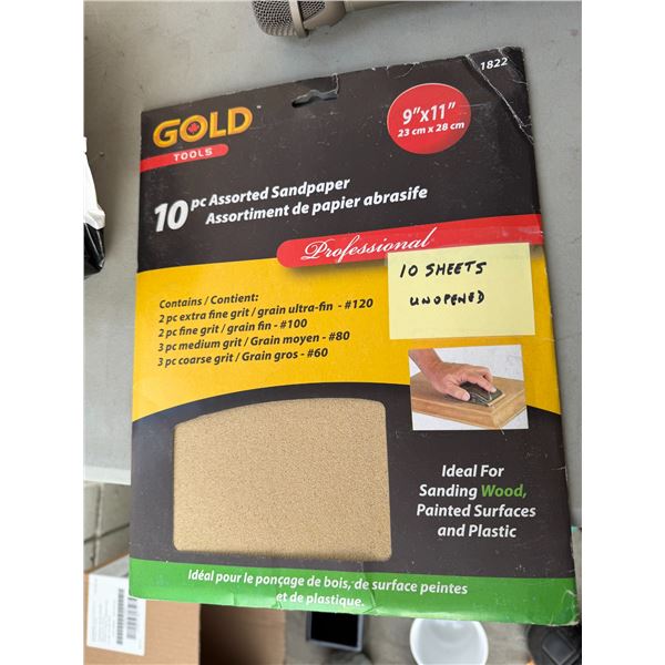 10 sheets unopened 9 x 11 sandpaper