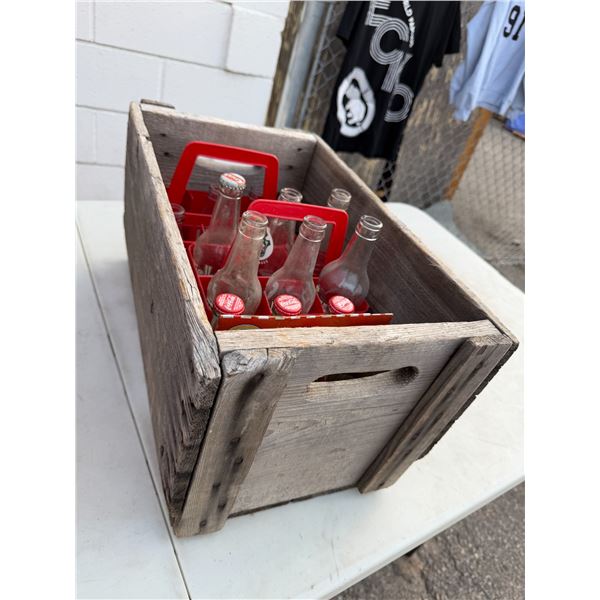 Vintage crate and pot bottles