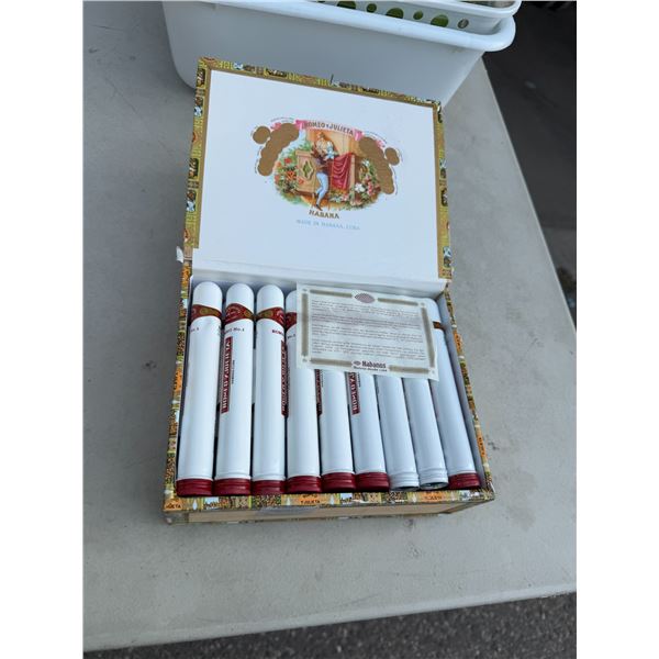 Cigar box and cigar holders empty