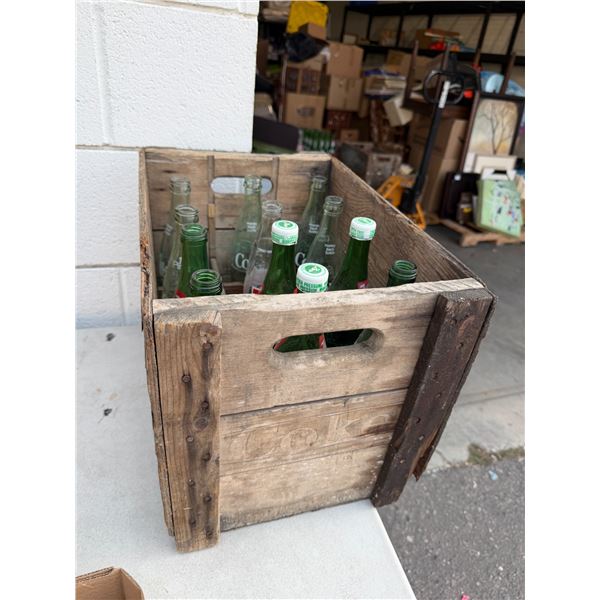 Coca-Cola crate with Vintage bottles
